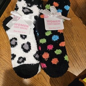 Cozy Polka Dot and Leopard Print Socks (2 - 2 Packs)